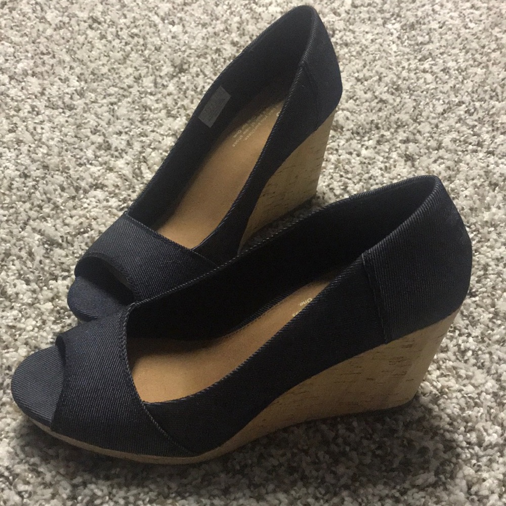 TOMS Stella Denim wedge